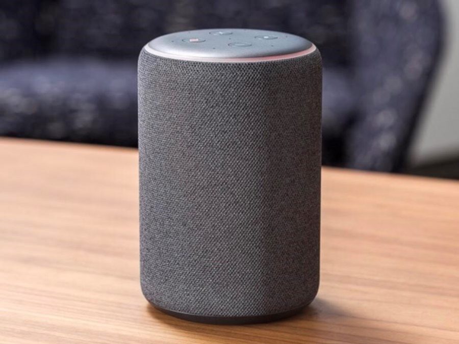 The Amazon Echo in gray