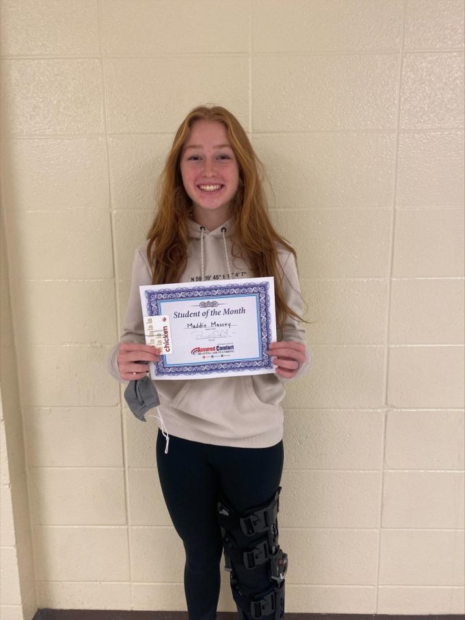 Decembers “Assured Student of the Month” Award, Maddie Massey (10)