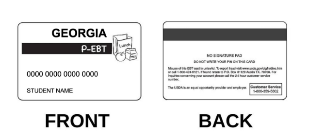 EBT Cards issued by the state of Georgia.