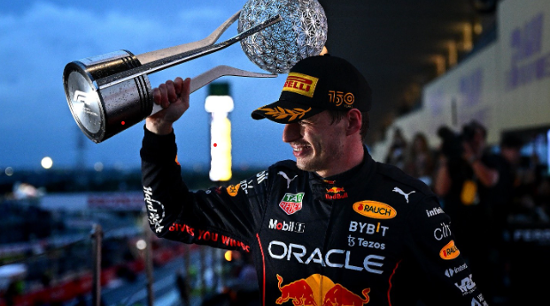 Max Verstappen celebrating his second Formula 1 championship on Oct. 9 along with his win at the Japanese Grand Prix
