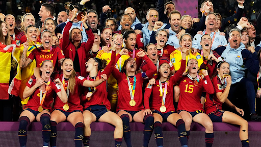 National Spanish Women’s Football Team Celebrating After WC Win