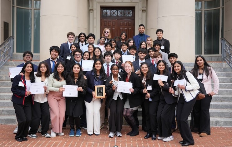 The Wheeler Model UN team presenting their awards from the UGA MUN in January 2025